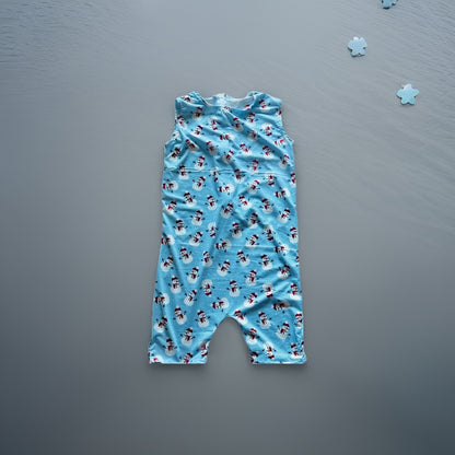 A blue romper Zip Back Bodysuit adorned with stars, perfect for a stylish and playful look