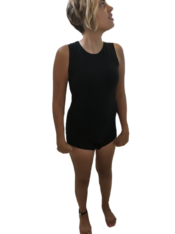 Black Incontinence Tank Top Onesie