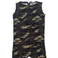 A baby's camo romper with a convenient zipper closure for easy dressing and undressing