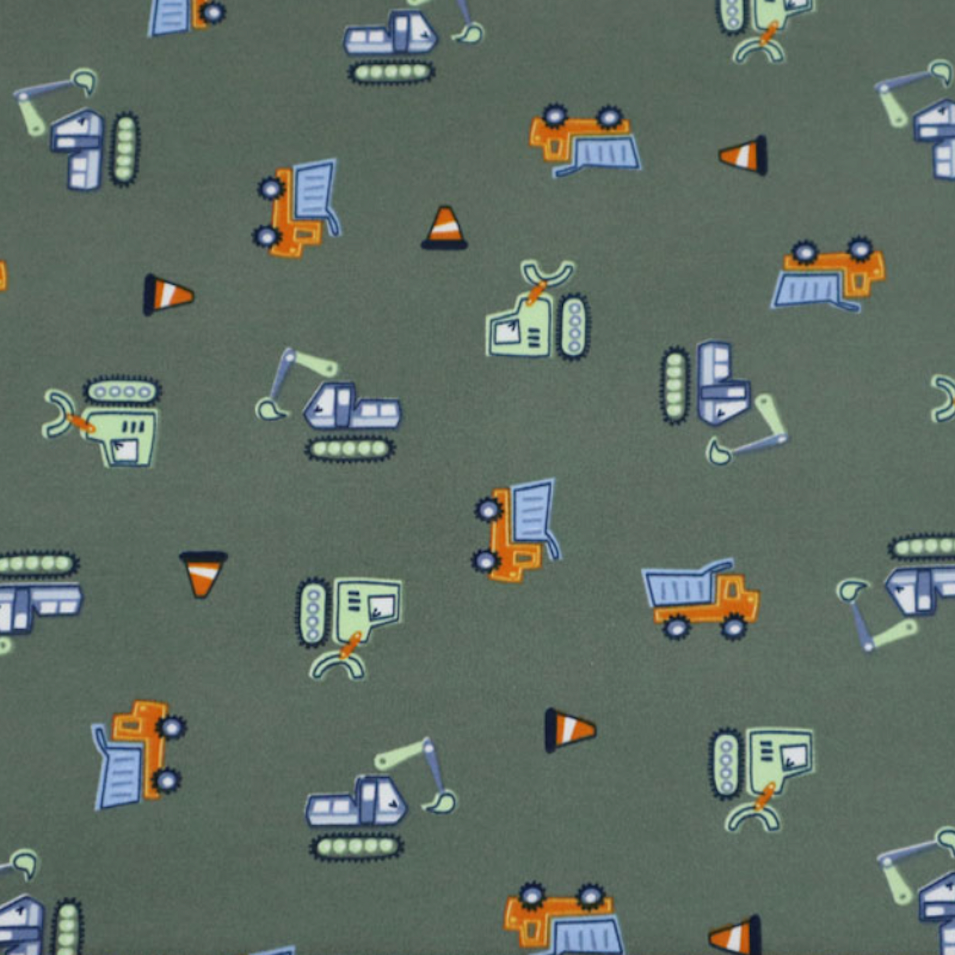 Zip Back Bodysuit fabric featuring construction vehicles and trucks