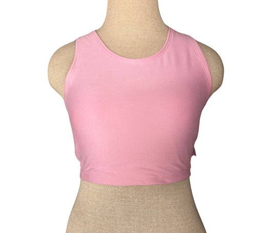 Bubblegum Pink colored sensory friendly butter bra with no elastic, straps, or closures