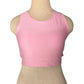A pink Butter Bras crop top with a low neckline, perfect for a stylish and trendy look