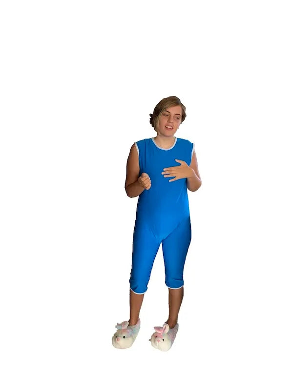 Electric Blue Sensory Friendly Anti Strip Bodysuit